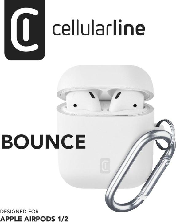 Image du produit Cellularline Bounce Case for AirPods 2 Housse de protection mousqueton blanc (Sac pour écouteurs)
