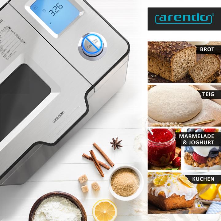Productafbeelding Arendo Broodbakmachine, 25 programma's, 550 W, broodbakmachine, automatisch ingrediëntencompartiment