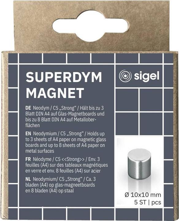 Immagine prodotto Sigel Magnete Cilindro al neodimio 5ST argento (5 x)