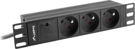 Produktbild Lanberg PDU-03E-0200-BK Stromverteilereinheit (PDU) 3 AC-Ausgänge 1U