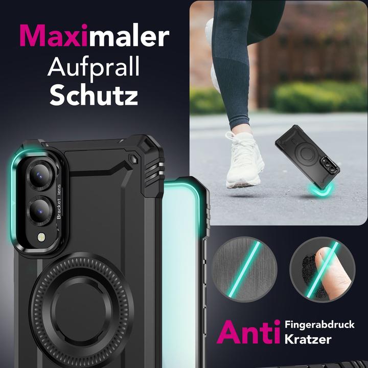Image du produit Nalia Granite - Schlagfeste Panzer Hülle mit MagSafe & Kamera Standfuss - Military Cover (Samsung Galaxy S25 Edge)