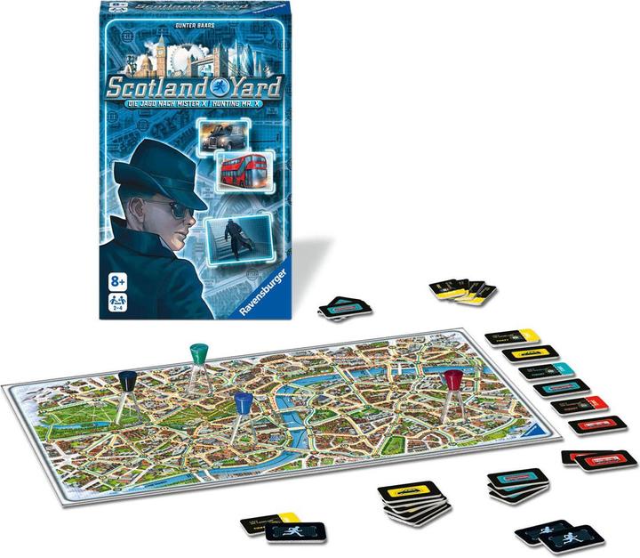 Produktbild Ravensburger 22451 - Scotland Yard, Mitbringspiel für 2-4 Spieler, Strategiespiel ab 8 Jahren (Deutsch, Französisch, Spanisch, Italienisch, Niederländisch, Portugiesisch)