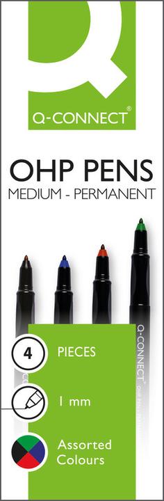 Produktbild Q-Connect OHP Marker permanent (Mehrfarbig, 4 x)
