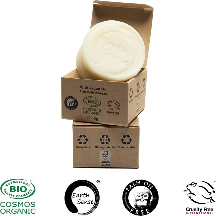 Actual product image Natura Punto Palm oil free solid organic shampoo, min. 77% cold pressed oils, with argan oil. (Solid shampoo)