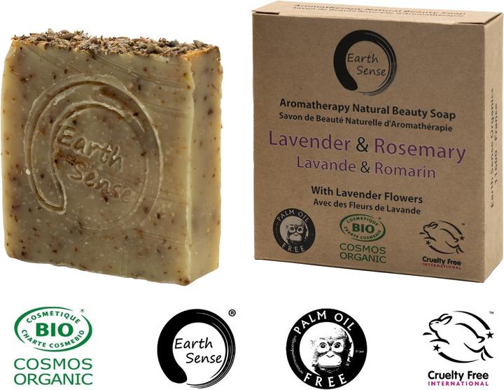 Natura Punto Palmölfreie feste Bio-Seife, min. 72% kaltgepresste Öle, Lavendel und Rosmarin (Hartseife)
