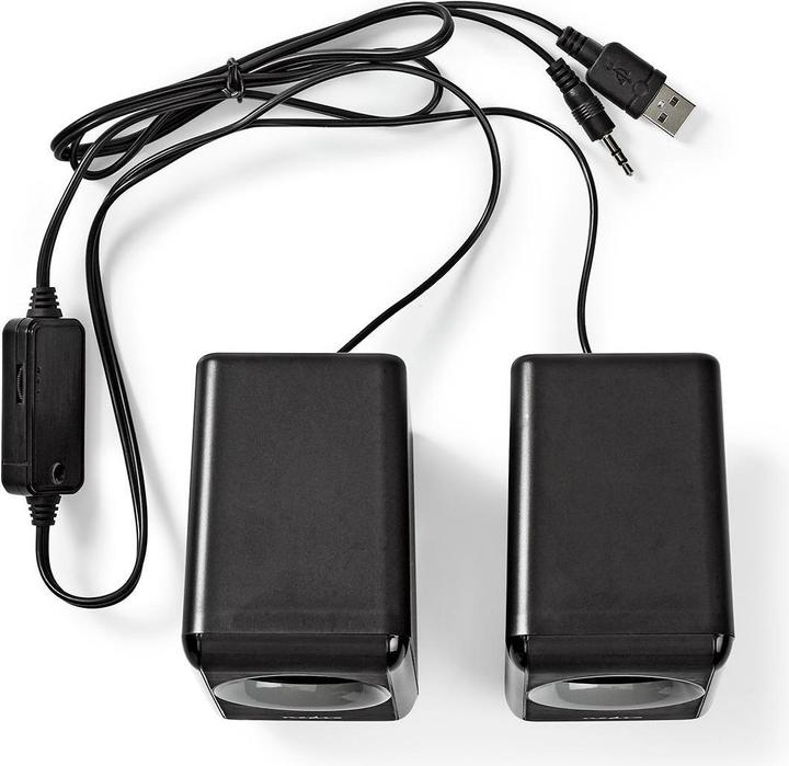 Produktbild Nedis PC-Lautsprecher 2.0 18 W Anschlüsse – Eingang: USB A Stecker / 1x 3.5 mm Stromversorgung über