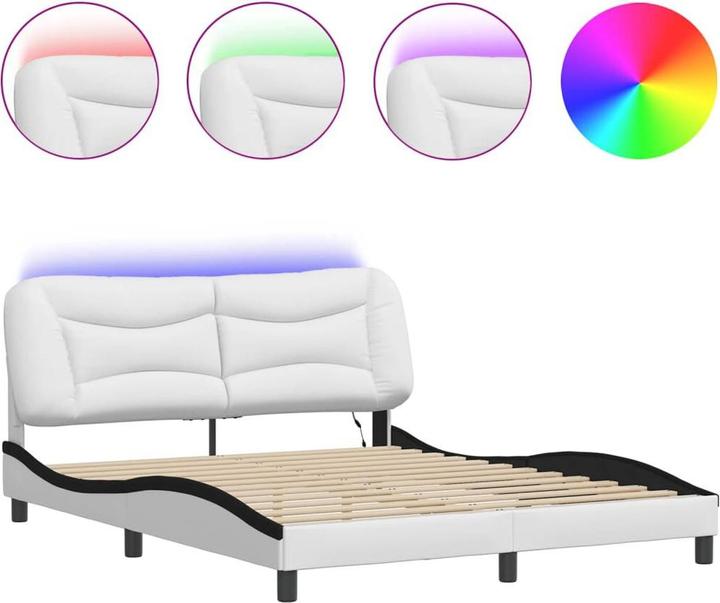 Produktbild VidaXL Bettgestell mit LED Kunstleder (160 x 200 cm)