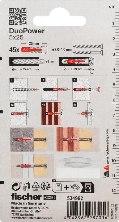 Actual product image Fischer DUOPOWER 5 x 25 (45 pcs.)