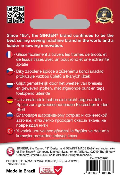 Produktbild Singer UNIVERSAL Nähmaschinennadel, 100/16, 10er Pack