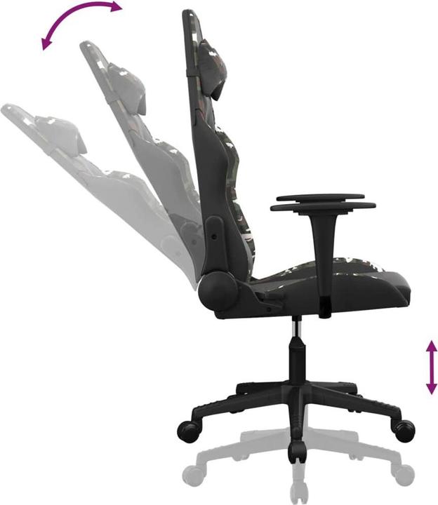 Produktbild VidaXL Gaming-Stuhl mit Massagefunktion Tarnfarben Kunstleder