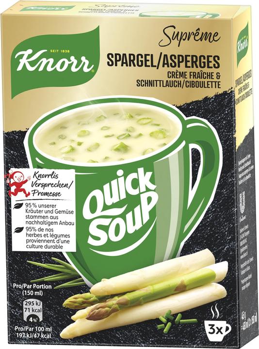 Image du produit Knorr Suprême quick soup Asperges à la crème fraîche et à la ciboulette, soupe vite préparée