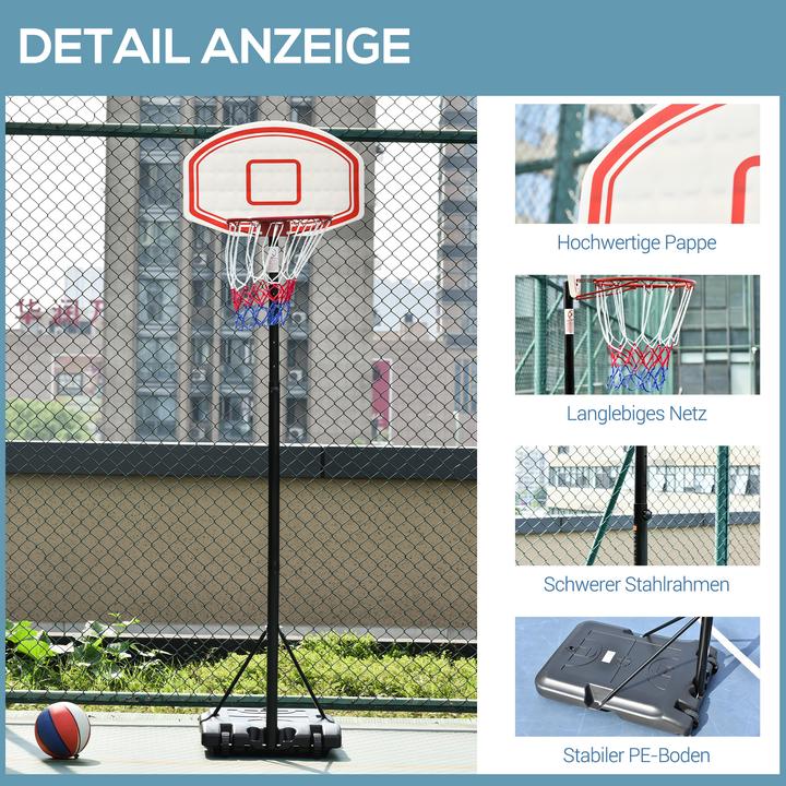 Actual product image Homcom Basketballkorb Metall, PE Schwarz+Weiss