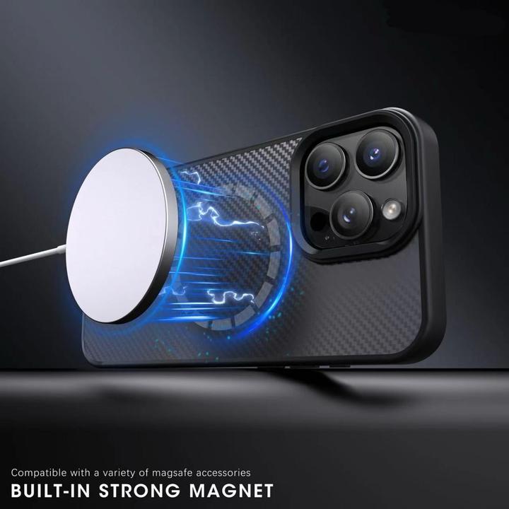 Actual product image Wozinsky Carbon Fiber Case with MagSafe for Samsung Galaxy S25+ - Black (Samsung Galaxy S25+)