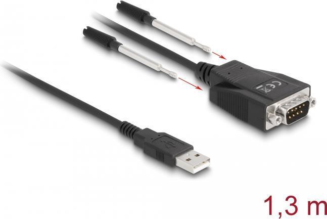 Actual product image Delock Adapter USB 2.0 type-A plug to 1x serial RS-232 D- (0.13 m)