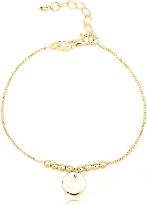 Leyda Armkette Plaquette (19.50 cm, Silber 925, vergoldet 750 / 18 K Gold)
