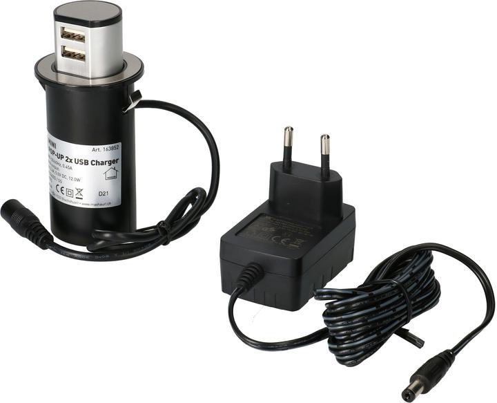 Actual product image Max Hauri Mini Pop-UP Charger (2 x, USB-A, 2 m)