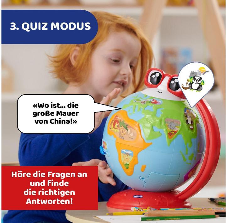 Produktbild Chicco Edu Globe, Pädagogischer Deutsch-Sprechender Globus, zum Lernen von Geografie, Musik, Wissens (Deutsch)