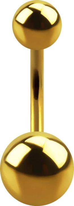 Immagine prodotto Star Piercing Banana placcata oro con due sfere (senza ottone, Titanio G23)