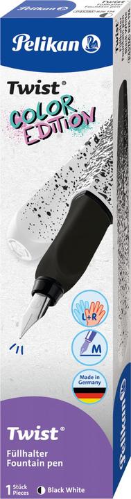 Actual product image Pelikan Füllhalter (Patronenfüllsystem) Twist® Color Edition Füller für Rechts- und Linkshänder, sch (Black/White, 1 x)
