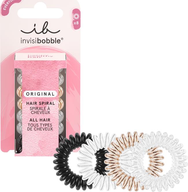 Actual product image Invisibobble Hair band Original Clear Black Metallic 8 pcs (Hair tie)