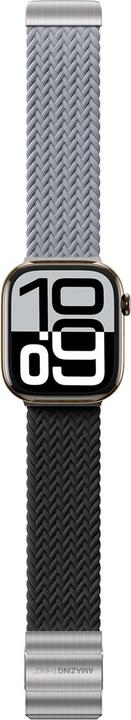 Actual product image Amazingthing 2er-Set Blend Band für Apple Watch 45/46/49 mm - Grau-Schwarz/Grau (Stainless steel, Nylon)