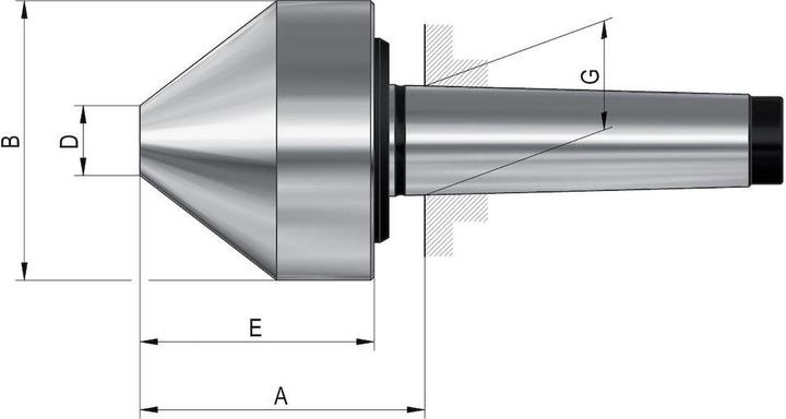 Produktbild Röhm Zentrierkegel mitlaufend 618-75 Gr.175 MK5