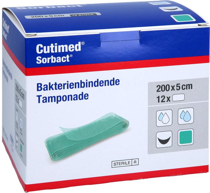 Actual product image BSN Cutimed Sorbact tamponades 5x200cm, 12 pcs TPO