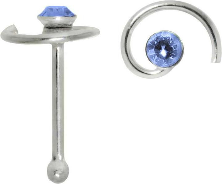 Bijouteria Nasenpiercing (Silber 925, Kristall)