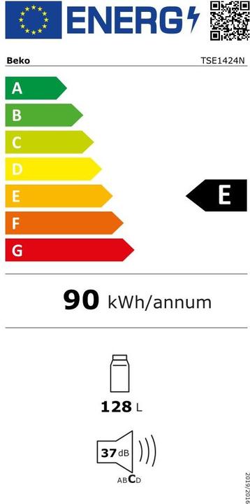Energie-Label Beko TSE1424N (128 l)