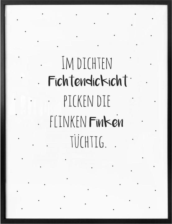 Produktbild Trenddeko Zungenbrecher - Im dichten Fichtendickicht (24 x 30 cm)