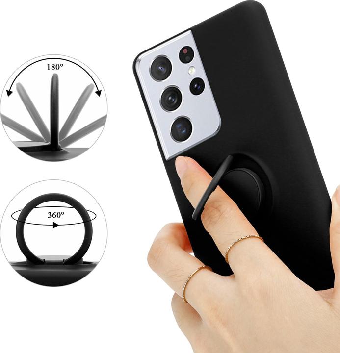 Productafbeelding Cadorabo TPU Vloeibare Ring Silicone Hoesje (Samsung Galaxy S22 Ultra)