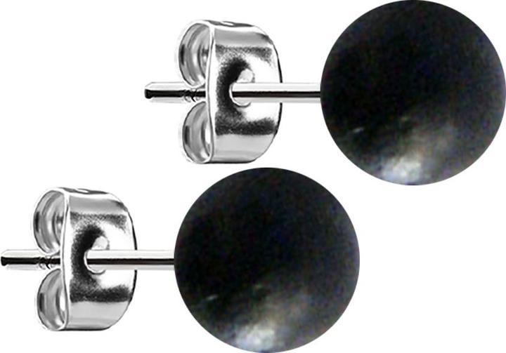 Produktbild Star Piercing Ohrstecker silber Kugel aus Arang Holz (Organisch, ohne Messing, Chirurgenstahl 316L)