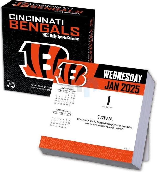 Image du produit NFL - Cincinnati Bengals - Calendrier de bureau 2025 (Allemand, Français, Italien, Espagnol, Anglais)