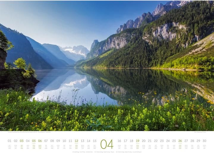 Actual product image Naturparadies Alpen Kalender 2026 (54 x 42 cm, Hardcover, English, French, German)