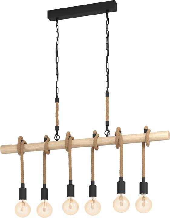 Productafbeelding EGLO Hanglamp YOUNGSTOWN 6x E27, Zwart/Bruin (E27)