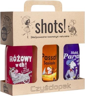 NoName LAQ SET Shots! Czyściopak żel pod prysznic Unisex Różowy w ch! 500ml + Passat Sąsiada 500ml + (500 ml)