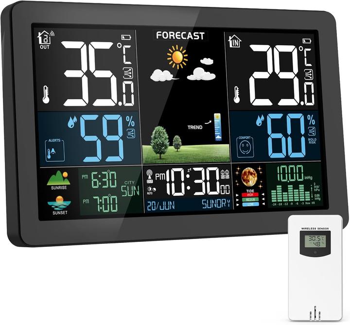 Actual product image Haoyao Funk Wetterstation mit Aussensensor