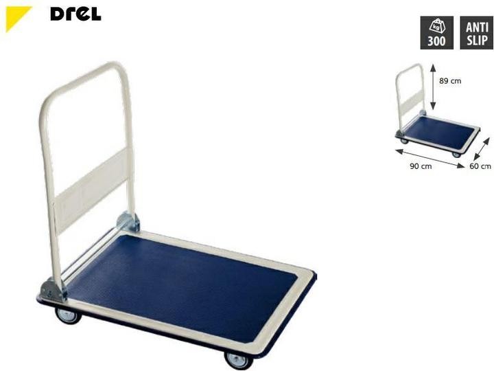 Produktbild Drel WÓZEK MAGAZYNOWY 4-KOŁOWY 300KG PLATFORMA 90x60cm