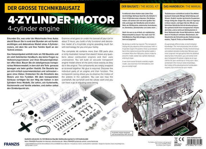 Actual product image Franzis 4-cylinder engine