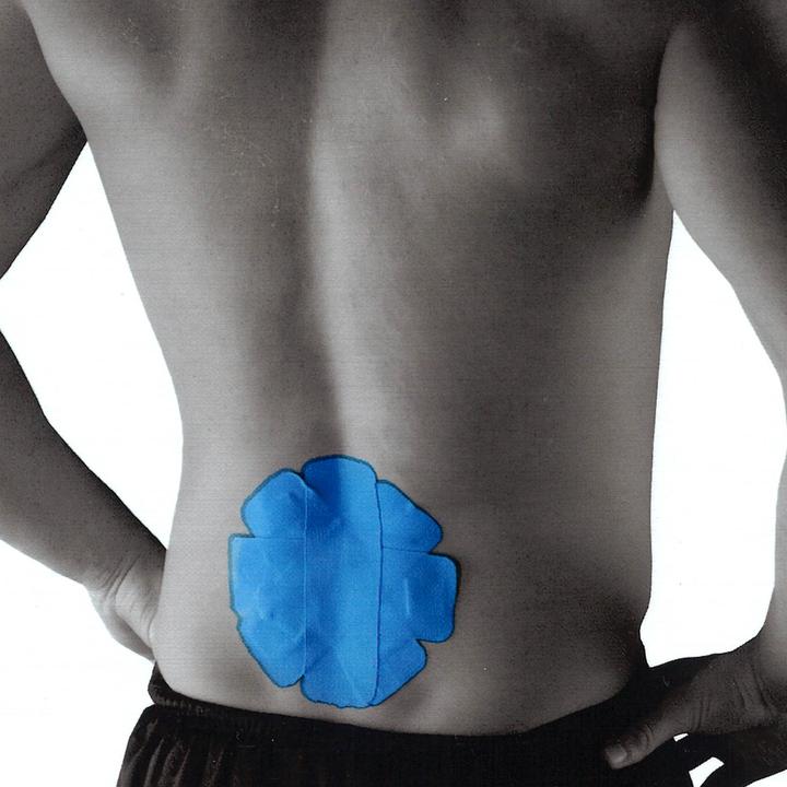 Luxtri Kinesiologie-Tape 4 Streifen vorgeschnitten Rücken 15x5cm Sporttape Blau (0.15 m)