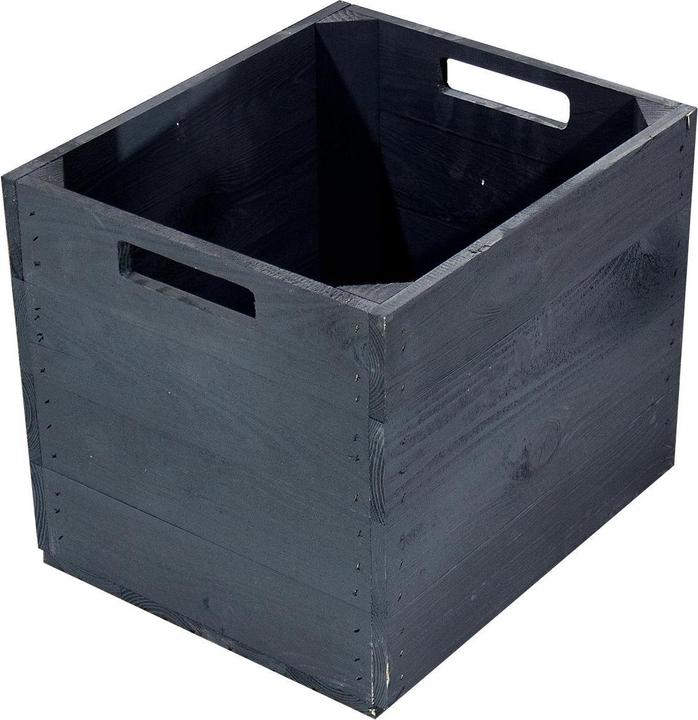 Produktbild Holz Zollhaus Aufbewahrungskiste Vintage Schwarz, 33 x 38 cm (33 x 33 x 38 cm, 41.38 l)