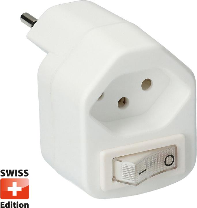 Produktbild Max Hauri 2-mal: Stromspar-Steckeradapter mit Kinderschutz und Netzschalter