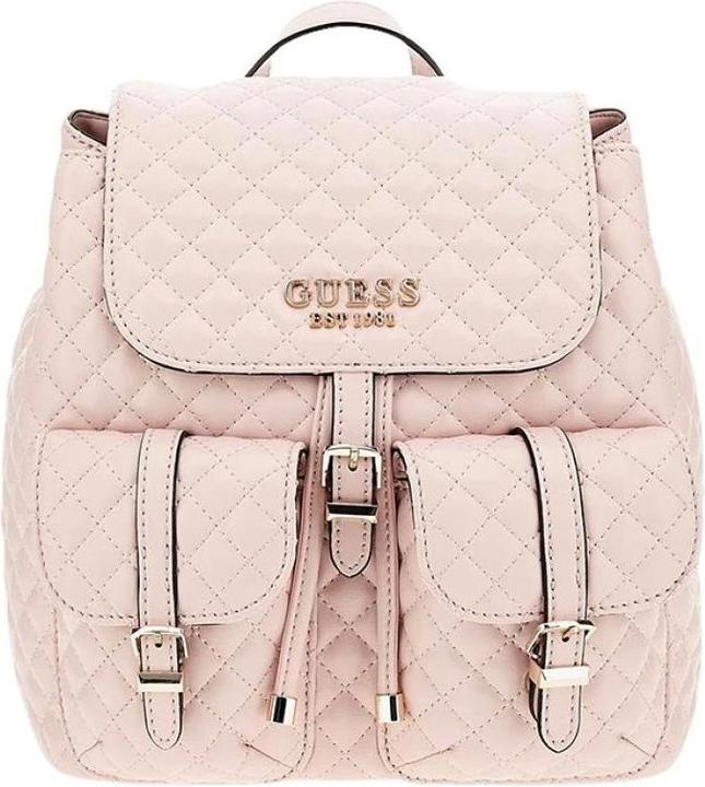 Actual product image Guess Adam Flap, Polyurethane, Textile Backpack, Pale Rose, For Women