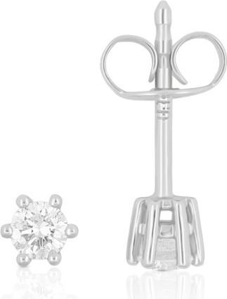Image du produit Muau Solitaire earrings 6-handle setting white gold 750 diamonds 0.20ct. 5mm (Or blanc 750)