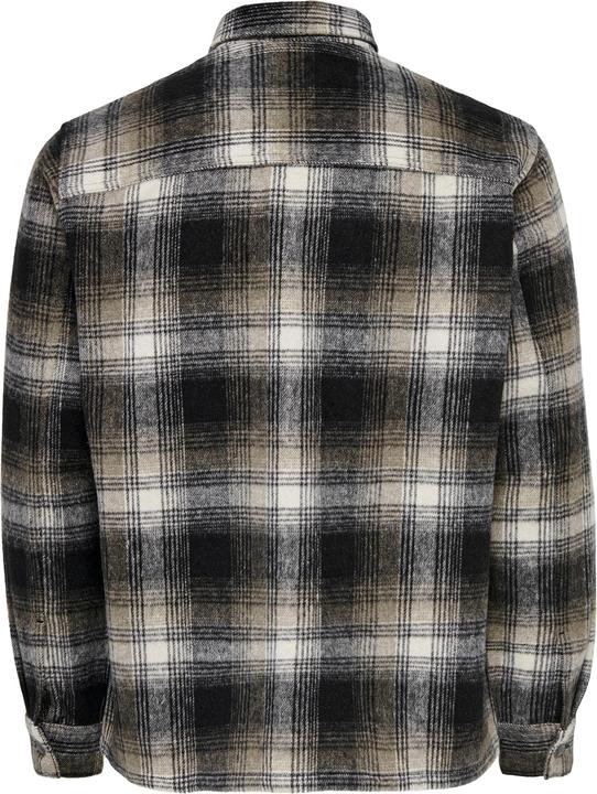 Produktbild Only & Sons Onsbaz Ovr Pkt Brush Check Ls Shirt Blue (XL)
