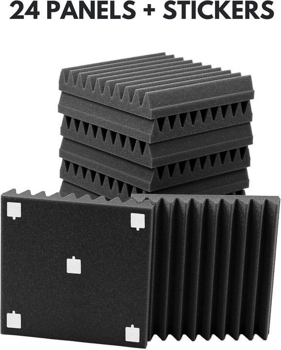 Actual product image Rovson Akustikschaumstoff-Paneele Set (24 Stück, 30x30x5 cm) (24 pcs.)