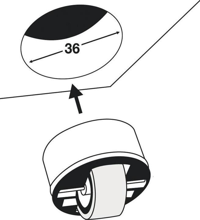 Produktbild Wagner System Roller-Mini soft, Rollen ø 27 mm, Bohr ø 36 mm, Kunststoff schwarz
