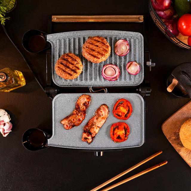 Produktbild Cecotec Grill électrique Rock'n Grill 1500 Stone Ceramic Mix&Grill (Noir/Gris)