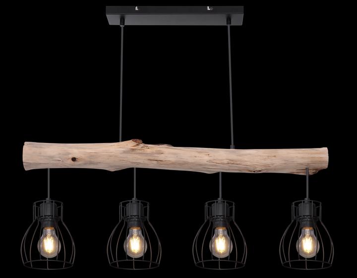 Image du produit Globo Lampe suspendue Mina noir 4xE27 (E27)