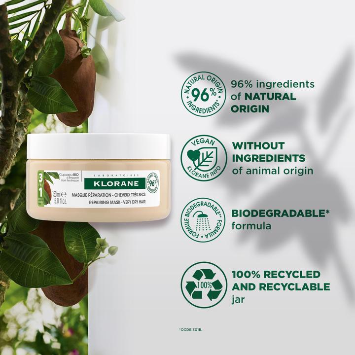 Produktbild Klorane 3-in-1 Reparierende Maske mit BIO-Cupuaçu (150 ml)